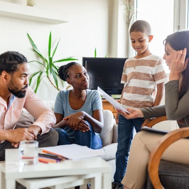 family getting therapy